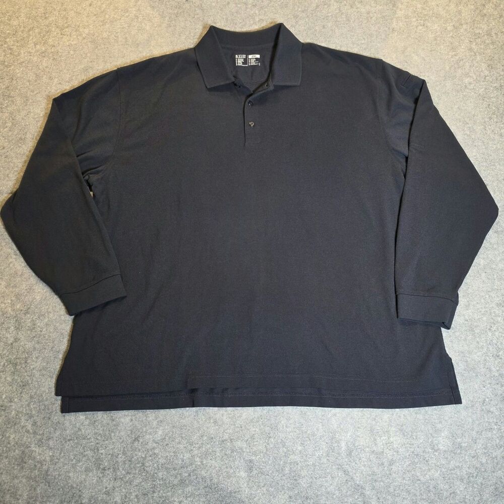 5.11 Tactical Men’s 2XL Black Long Sleeve Performance Polo Shirt Tactical Duty